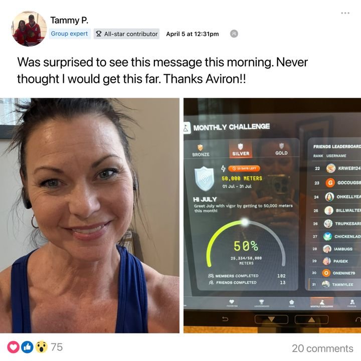 Aviron static Meta ad: Community social proof