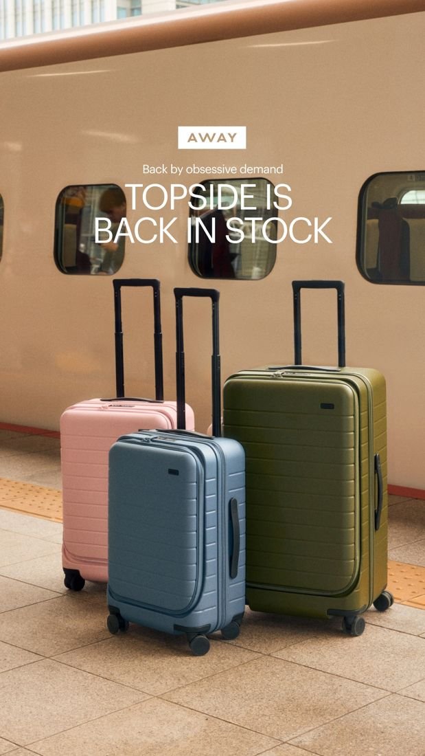 Away static Meta ad: Scarcity signal restock