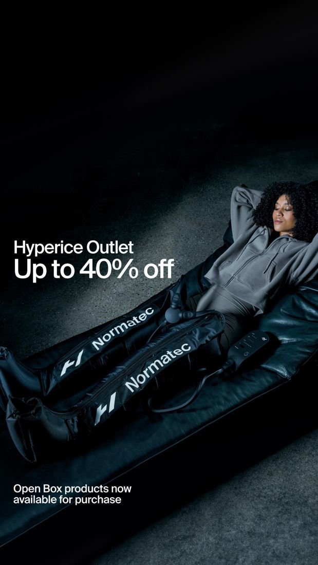 Hyperice static Meta ad: Discount and open-box hook