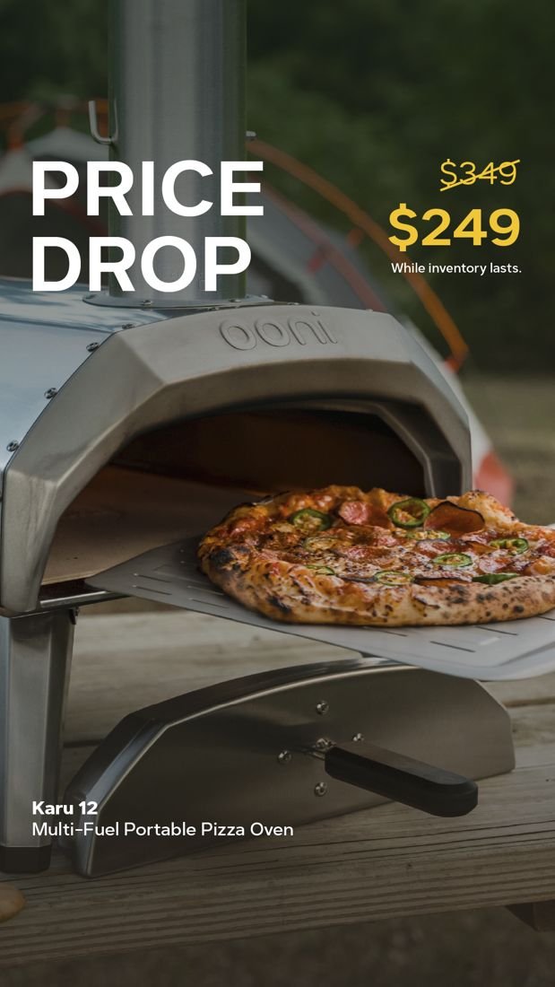 Ooni static Meta ad: Price drop urgency