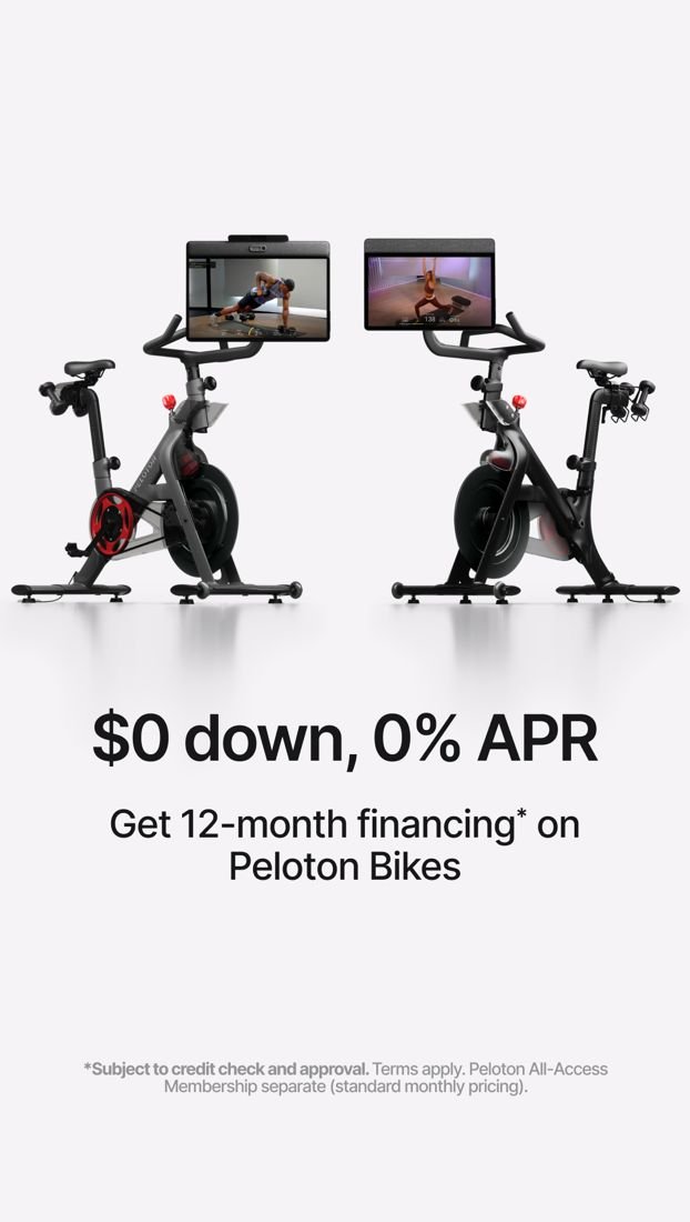 Peloton static Meta ad: Financing reframe bikes