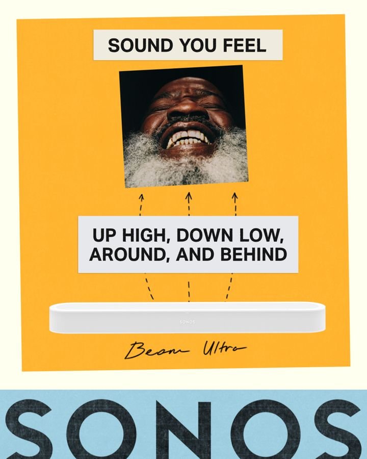 Sonos static Meta ad: Cinematic home-theatre outcome